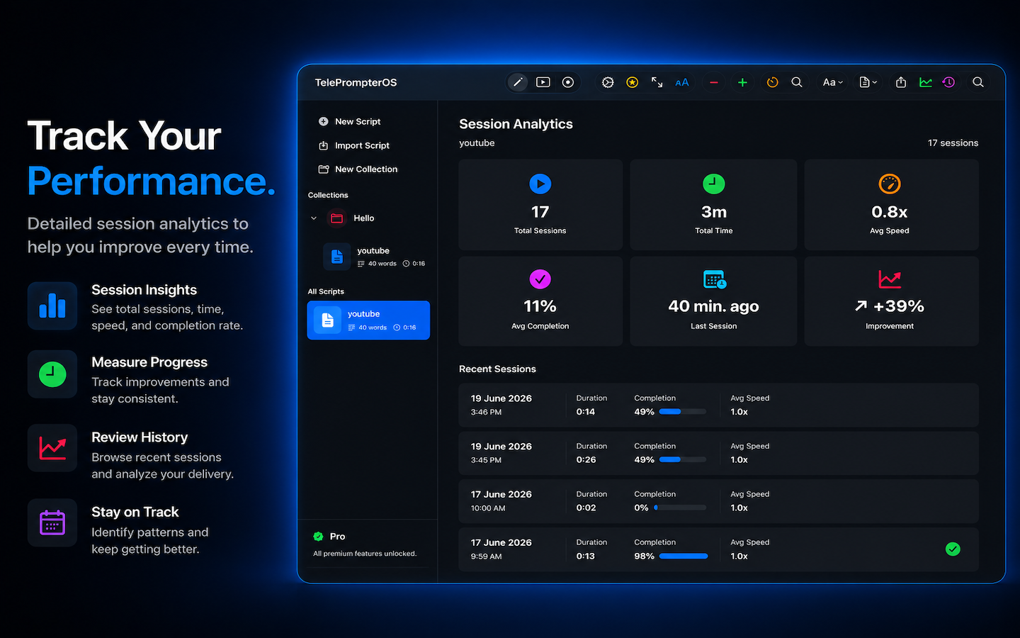 TelePromptOS — Script editor