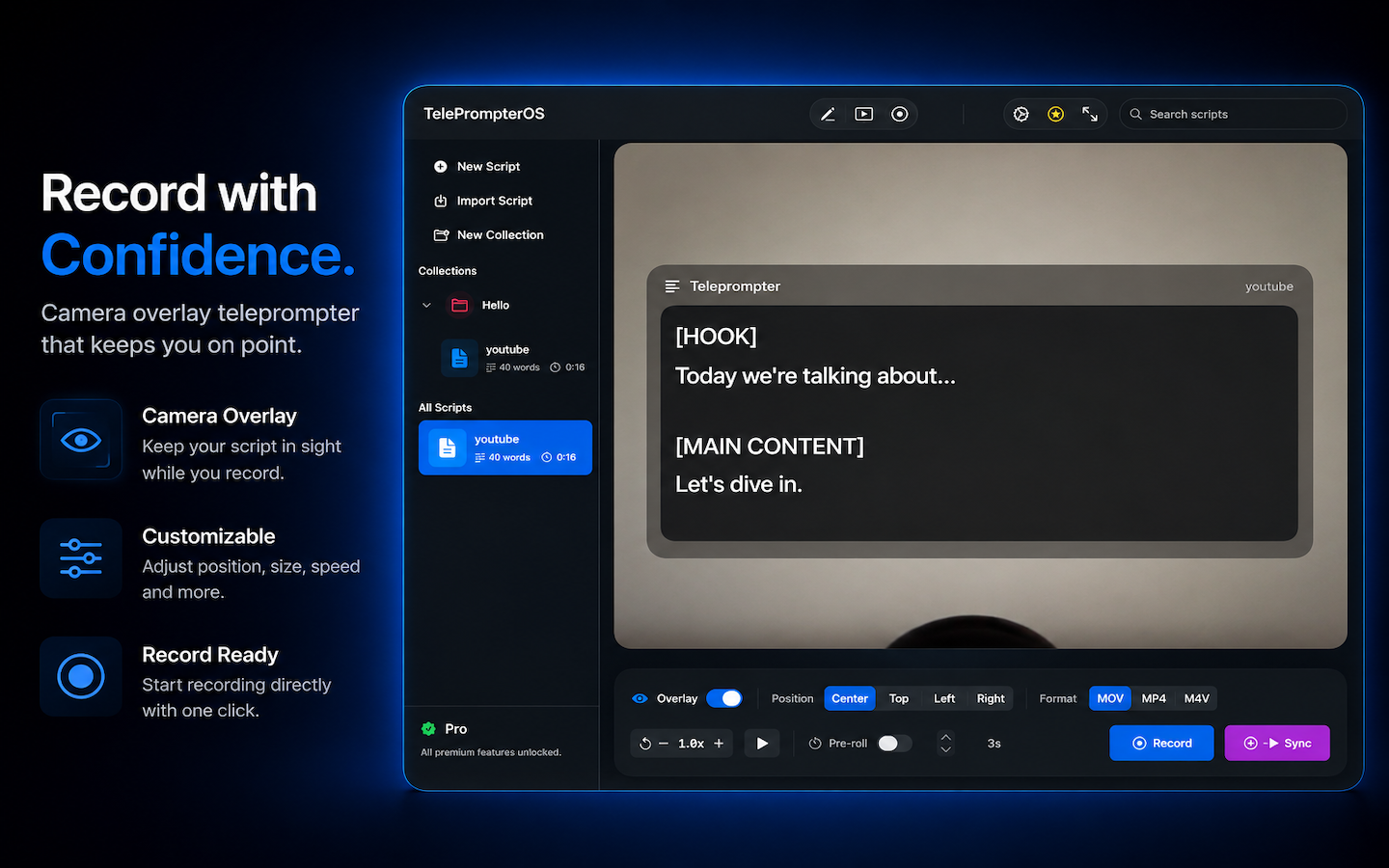 TelePromptOS — Controls